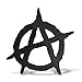 ERREINGE STICKER PRESPAZIATO NERO 12cm - ANARCHY ANARCHIA SIMBOLO - Adesivo Decal Decalcomania Vinile Murale Laptop Auto Moto Casco Camper