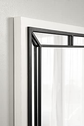 Kate and Laurel Audubon Modern Rectangle Wall Mirror, 24 x 36, White, Coastal Farmhouse Mirror for Wall - Image 8