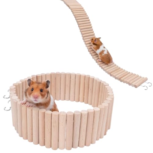 Asdays うさぎ おもちゃ チンチラ ステップ 爪研ぎ 階段 遊具 スロープ 小動物 ハシゴ 吊り橋 木製 アスレチック (7.5×20cm)