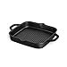 Produktbild BURNHARD Gusseisen Grillpfanne, quadratisch 26 cm, Pre-Seasoned, Steakpfanne für Gasgrill, Backofen, Feuerstelle und alle Herdarten inkl. Induktion