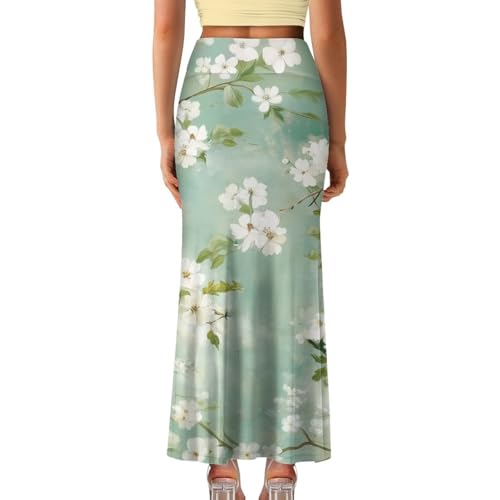 Women's Casual High Waisted Fishtail Bodycon Long Maxi Skirt A-Line Flared Maxi Skirts Fit Cocktail Party Wedding4