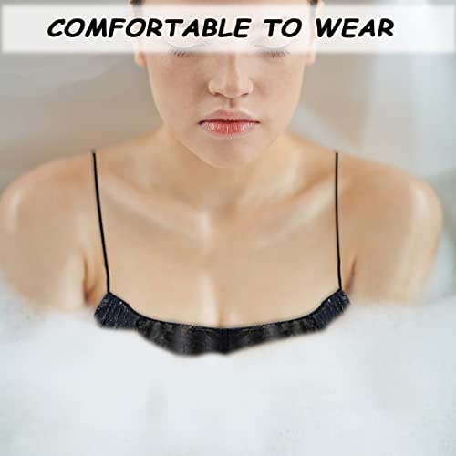 Black Disposable Bras and Panties for Spa, Women Disposable Bikini Thong Underwear, Beauty Disposable Underwear and Thong Set for Massage Spray Tanning, Individually Wrapped, 20 Pack4