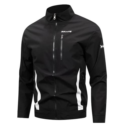 Men's Sports Jacket Lightweight Casual Spring Fall Windbreaker Zip Up Coat with Pocket
