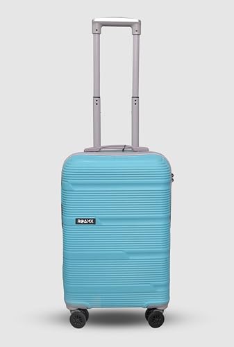 Image of ABS Hard Suitcase 55 cm Cabin Luggage, Trolley Bag with Smooth 8 Wheel System Combination Lock and Strong Zipper | Carry On Travel Case for Air, Road and Weekend Trips | Teal