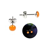 Glow in the Dark 5 mm. Round Stainless Steel Stud Earrings for Women, Teens & Girls, Hypoallergenic Post Earrings, Fashion Jewelry Gift- Handmade in Italy (Light Orange, 5 mm)