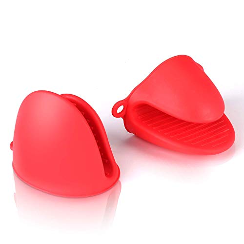 Image of Bagonias Silicone Oven Mitts and Holder for hot Utensils and Pot Holder, Heat Resistant Pinch Grip Mitten for Kitchen and Barbecue Mitts (1 Set - Random Color)