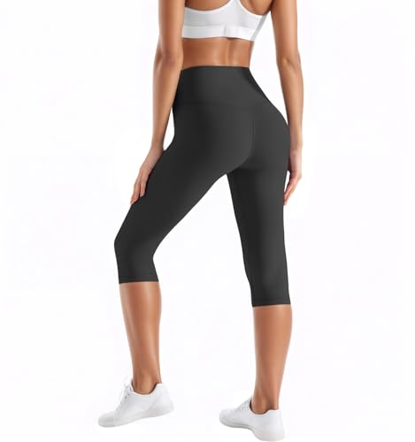 Zhiaek Leggins Sportivi Donna 3/4 Push Up Pantaloni Capri Modellanti a Vita Alta Pantaloncini Palestra Fitness Yoga Pants Controllo Pancia Pinocchietto Elastici Morbido