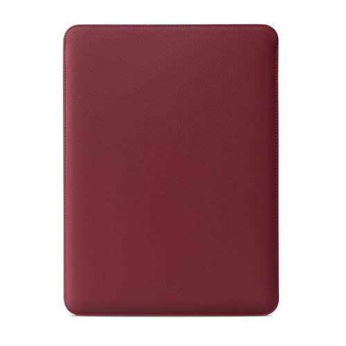 Image of Comfyable Laptop Sleeve 13 Inch Precisely Compatible with MacBook Air M4 2025-2018 & MacBook Pro M2 2022 M1 2020-2016, Genuine Leather Cover Case, Wine Red