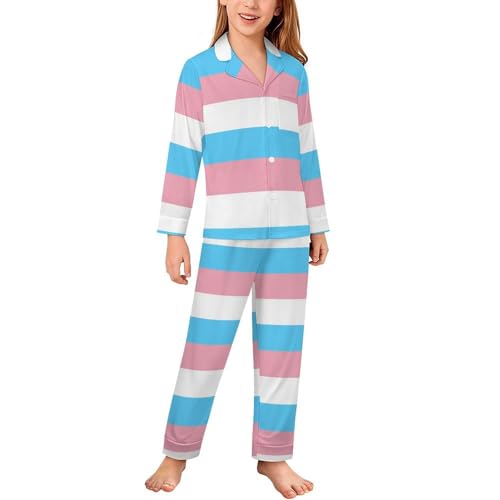 Transgender FlagChildren's Pajama Set Cute Cartoon Home Clothes140CM