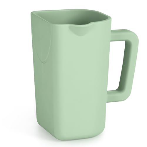Image of haakaa Gentle Pour Bath Rinse Cup | Food Grade Silicone Shampoo & Body Washing Rinser Cup for Kids with Easy Grip Handle - Pea Green