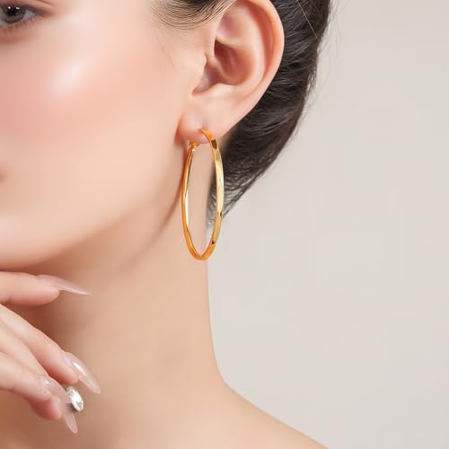 Silver/14K Gold Hoop Earrings for Women Classic Hoops Hypoallergenic Gift for Her3