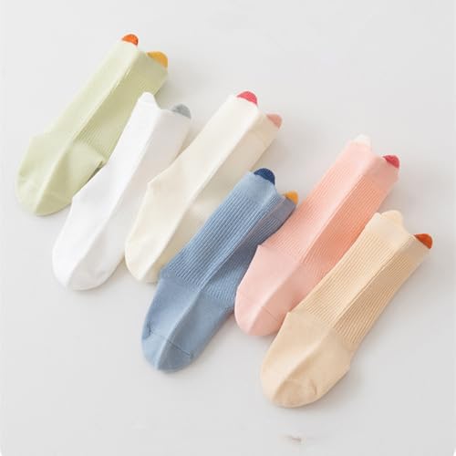 Baby Girl Socks Infant Toddler Cotton Non-Slip Socks Little Girls Ruffled Stockings 4 Pairs3