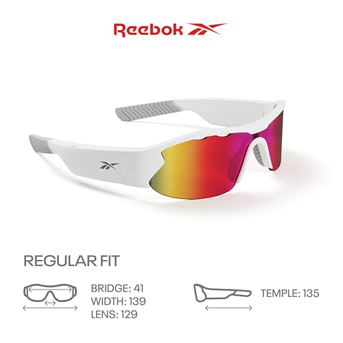 Image of Reebok Flash Smart Audio Sunglasses, Berry Mirror Polarized Lens, Unisex, HiFi Bluetooth Sport Glasses with UV Protection - Powered by Lucyd