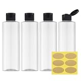 Toureal 250ML Reiseflaschen Set mit Flip Cap (4 Stück) Leere Spender Plastikflasche Set...