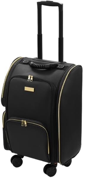 Makeup Train Case Large Makeup Bag Travel Makeup Organizer Case Professional Cosmetic Bag Makeup Artist Storage Bag Travel Makeup Box with 5 Clear Bag, 1-Black, Medium-picture-23