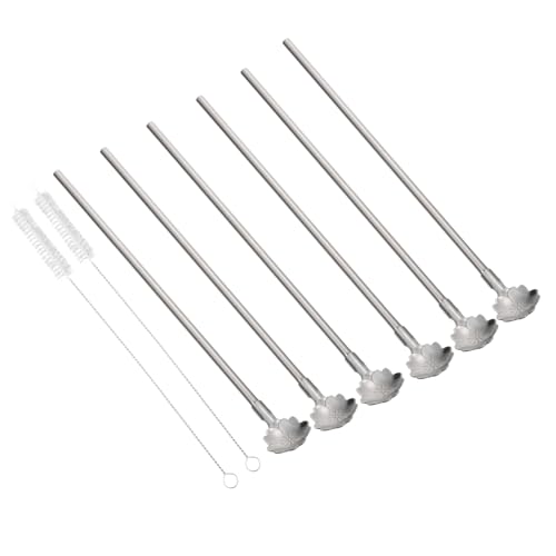 PAMINGONO 8pezzi Cucchiai e Acciaio Inossidabile Frusta Creativa e Cucchiaio Per Bevande Perfetti Per Tè e Dessert Design Elegante e Funzionale