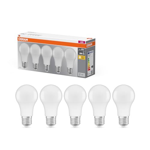 Osram LED-Lampe, Sockel: E27, Warm White, 2700 K, 8,50 W, Ersatz für 60-W-Glühbirne, matt, LED BASE CLASSIC A