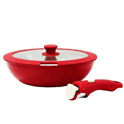 Wok 28 cm con mango desmontable aluminio resistente miniatura 1