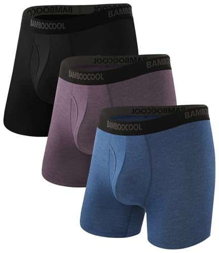 Image of BAMBOO COOL Men's Underwear Breathable Boxer Briefs with Fly Moisture-Wicking Lightweight Underwear 7-Pack