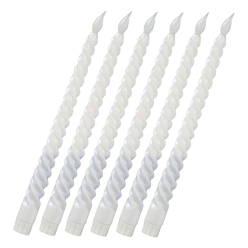 DIYEAH 6 Pièces Lot de Bougies LED sans Flamme Torsadées Blanches Décor Élégante pour Table Éclairage Batterie sans Cire Mariage Salon Chambre Ambiance Sophistiquée