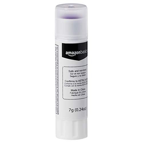 Image of Amazon Basics Purple Washable School Glue Sticks for Classroom Supplies and Crafting, Dries Clear, 0.24-oz Stick, 30-Pack