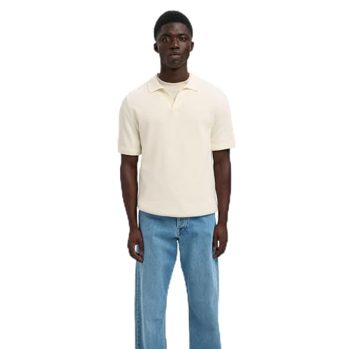 Selected Knit Structure Open Poloshirt Herren
