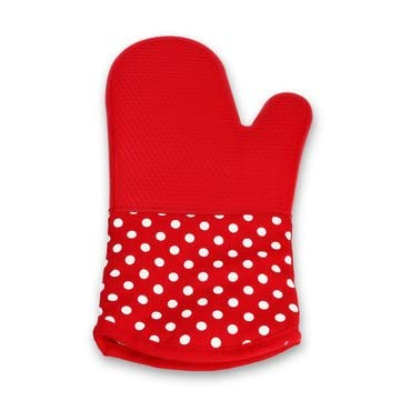 3NH Cotton Microwave 1Pc Silicone Oven Mitt Bbq Glove-Red : Red