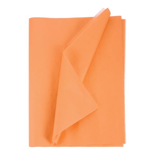 QUARKZMAN 50 Hojas de Papel de Seda 35x50cm, para Bolsas de Regalo Papel fino Naranja Oscuro para Envolver Regalos, Artes y Manualidades, Embalaje