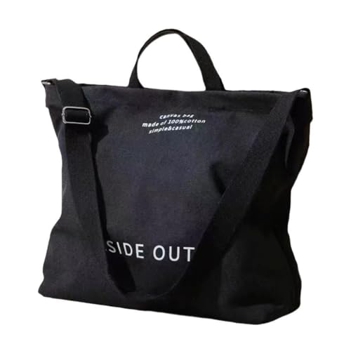 Zambuph Bolso bandolera de lona de moda Bolso grande Fiestas viaje Compras y elegante diario para mujeres con mano obra fina grande lona cruzado Monedero, Negro, 40x7x35cm