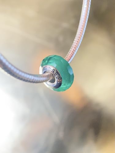 Abalorio de cristal de Murano auténtico y pulido de 4,5 mm sin piedras para pulsera Pandora 6