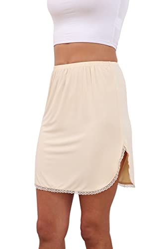 Half Slips for Women Underskirt Short Mini Skirts Lace Curved Half Slip4