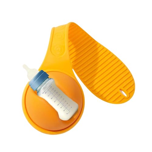 Image of IULAVP Baby Feeding Bottle Holder: Bottle Holder for Baby Self Feeding, Anti-Shedding and Anti-Slip, Orange