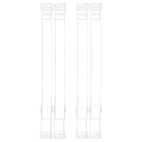 2 Pairs Invisible Soft Clear Frosted Non-Slip Adjustable Transparent Replacement Shoulder Bra Strap-1.5CM Cover