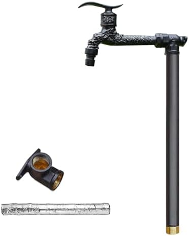 Outdoor Brass Faucet - 31in Freestanding Garden Column with Anti-Freeze Design, Durable Gold Finish, Perfect for Vertical Gardens, Patios, and Water Supply Solutions