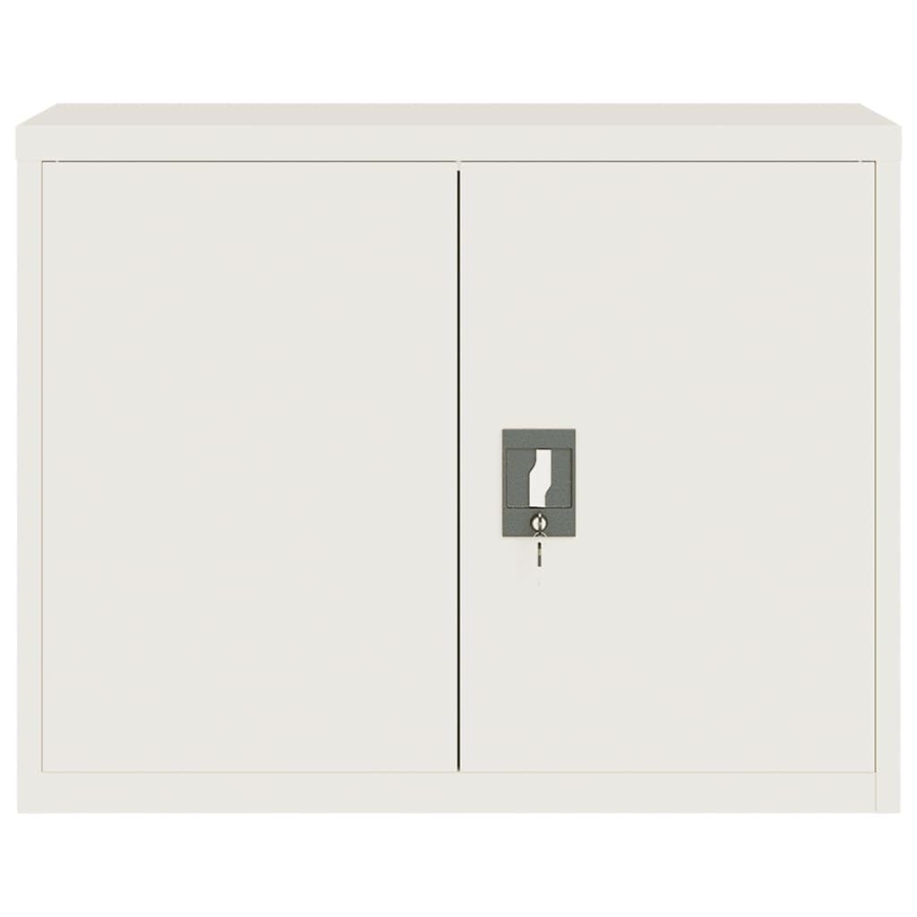 Armario archivador de acero blanco 90 x 40 x 70 cm con estante, armario de oficina con cerradura para archivos y material de oficina, revestimiento de polvo, resistente y fácil de limpiar