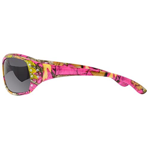 Polarized Hot Pink Camo Sunglasses for Women - Elettra - Free Matching Microfiber Pouch3