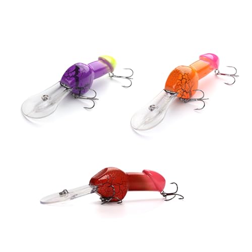 3pcs Funny Floating Fishing Lure,Personality Casting Bait Sinking Bass Lures,Suitable for All Water Layers,Fishing Equipment Hook for Fishing Lovers,Gift for Men