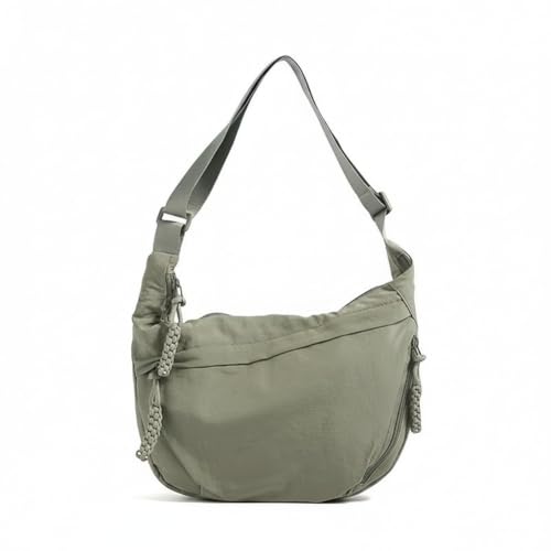 Image of GLOSSY Nylon Crescent Crossbody Sling Bag For Women and Girls, 3 Zippers, Lightweight, Travel and Casual use