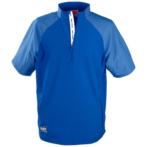 Image of Rawlings | Boy's Colorsync Short Sleeve Cage Jacket | Athletic Training Apparel | Youth Sizes | Multiple Colors