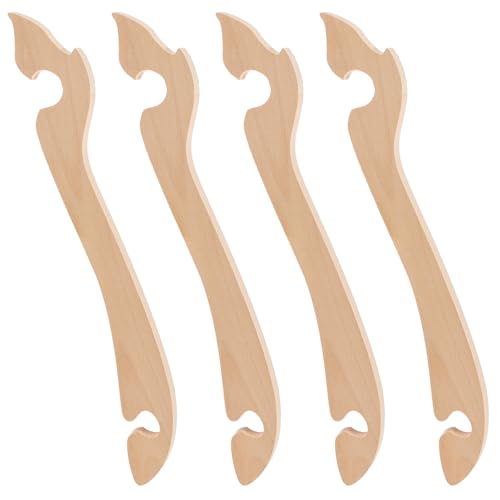 4pcs Wood Oven Rack Puller, Oven Rack Push Pull Tool with Long Handle, Push Puller, Long Handle Toaster Oven Accessories, Pull Out Hot Racks Safely, Oven Rack Pull Stick for Toaster Oven (A)