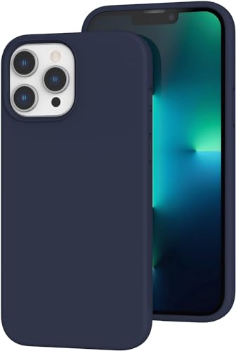 Image of Back Cover for iPhone 13 Pro Case,[Military Shockproof Protection] Liquid Silicone Case with [Soft Anti-Scratch Microfiber Lining for iPhone 13 Pro (Blue)