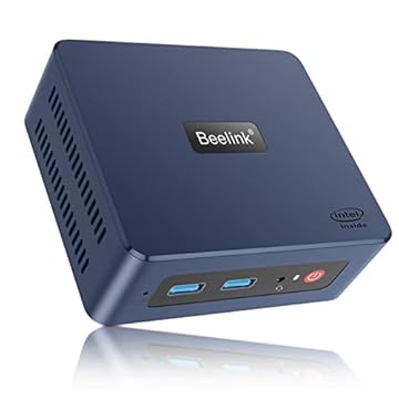 Beelink Processador Mini S Intel 11ª geração N5095(4C/4T, cache 4M, 2,0GHz até 2,9GHz), Mini Pc 8GB RAM DDR4/256GB SSD, 4K@60Hz, Gigabit Ethernet, WiFi5, BT4.0, Ventilador, Dual HDMI,