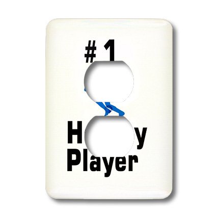 Jugador de hockey de 2 enchufes con diseño decorativo 3dRose lsp_162385_6 para pared
