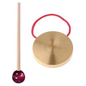Vokmon 1 Set Hand Gong Bekkens Band Ritme Percussie Instrument Draagbare Koper Gong met Stok