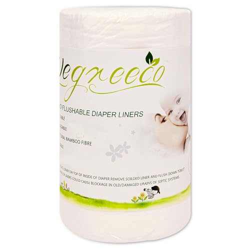 Image of wegreeco Unscented Diaper Liners,Fragance Free and Chlorine Free - 100 Sheets Per Roll (1 Roll)