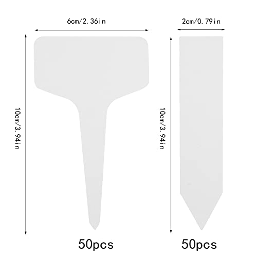100 Stück Pflanzenschilder, 2 Formen Pflanzenstecker zum Beschriften Pflanzen Beschriftungsschilder Pflanzschilder für Draussen Wetterfest(T- und Pfeilform)