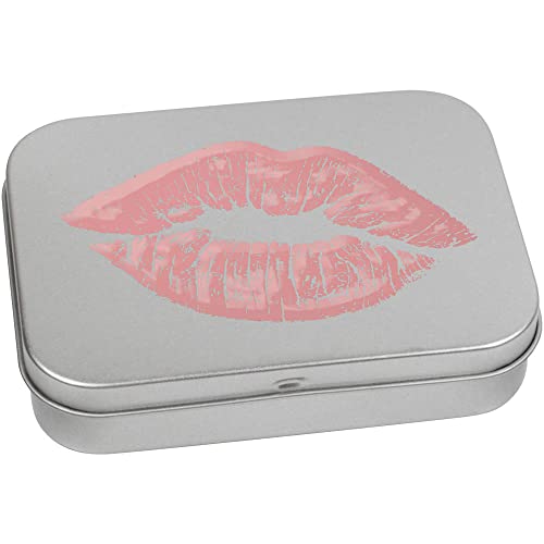 Azeeda 110mm 'Pink Lipstick Kiss' Metal Hinged Tin/Storage Box (TT00195112)