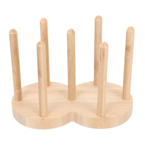 Organiseur de tasse en bois beige portable et distributeur de couvercle