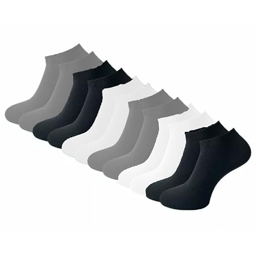 Yanek Men's Cotton Low Cut Ankle Socks (6 Pairs) - Soft, Breathable, Moisture-Wicking, Assorted Colors, Comfortable Athletic Socks for Running, Sports, and Everyday Wear, Durable and Lightweight
