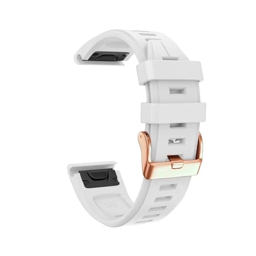 SRMVRNKNNK 20mm�X�g���b�v Fit For Garmin Fit For Fenix 6s Pro 5s Plus �Ή� �E�H�b�`�X�g���b�v �V���R���� �N�C�b�N�����p���X�g�o���h(White,20mm D2 Delta S)